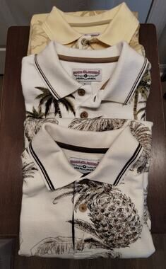 Lot of 3 Vintage Boca Classics Men's Size Small Tropical Hawaiian Polo Shirts